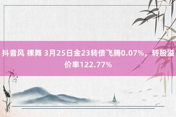 抖音风 裸舞 3月25日金23转债飞腾0.07%，转股溢价率122.77%