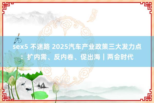 sex5 不迷路 2025汽车产业政策三大发力点：扩内需、反内卷、促出海｜两会时代